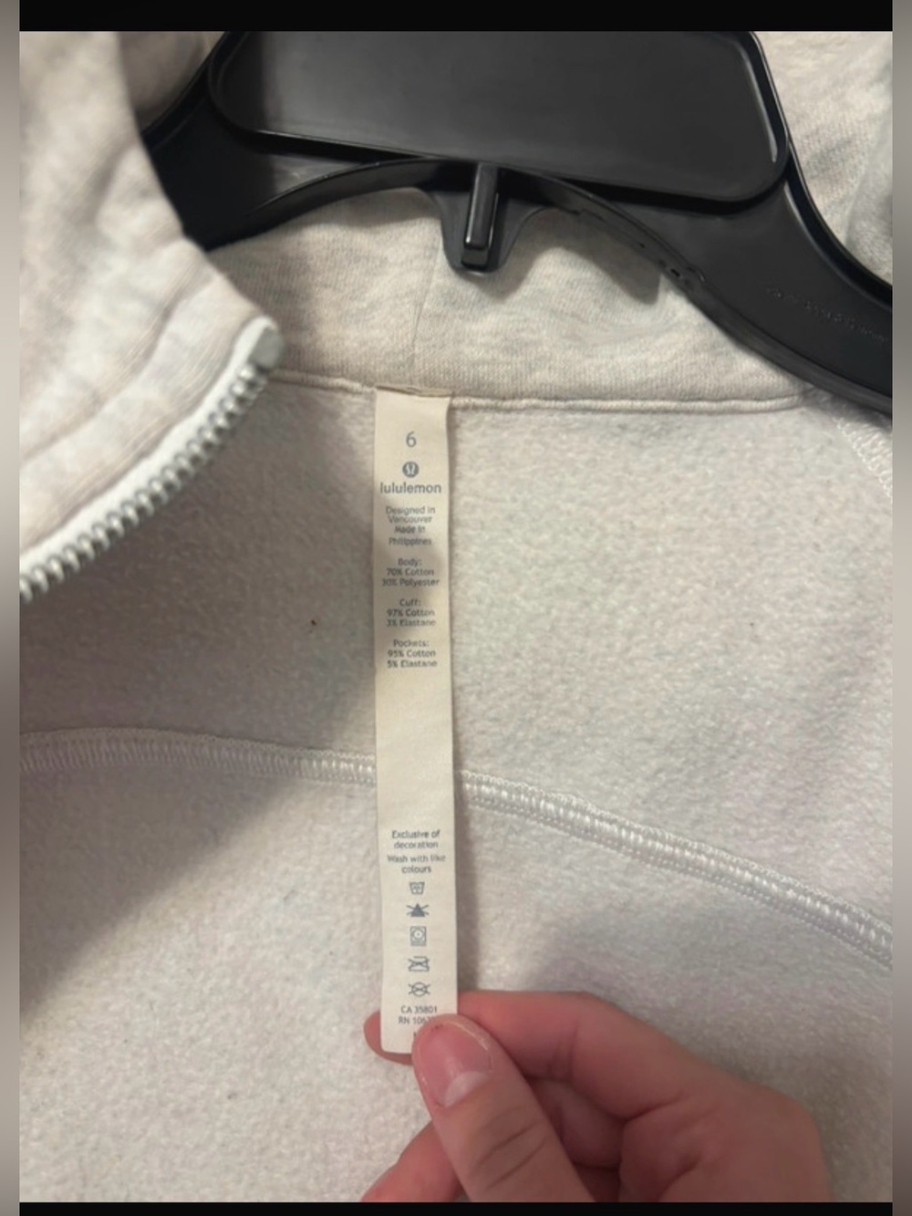 `Lululemon Scuba Full Zip Hoodie Heathered Gray Sz 6 - Picture 5 of 16